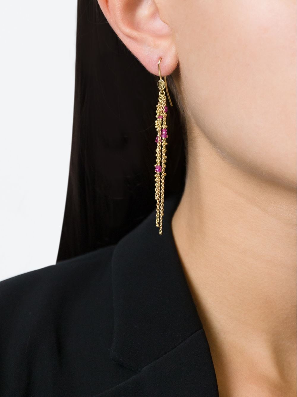 'Waterfall Pink Spinel Pin'耳环