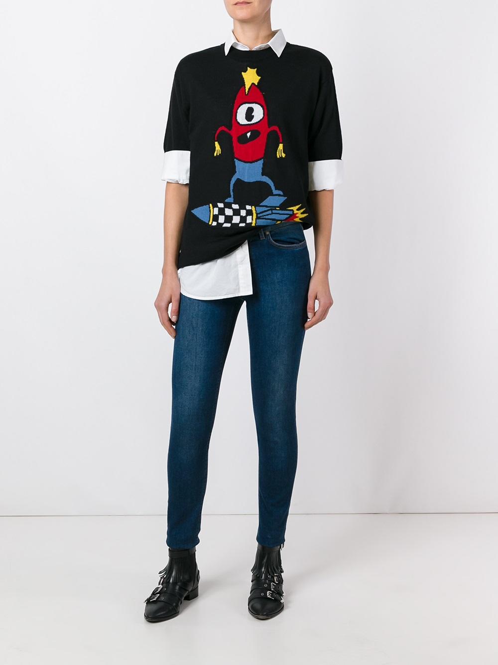 space motif shortsleeved jumper