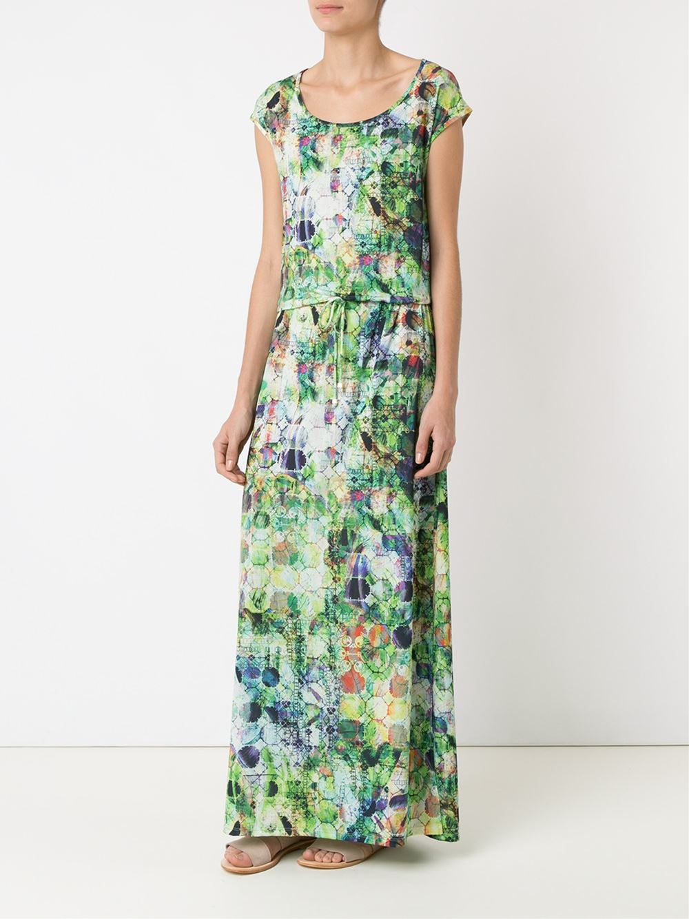 abstract print long dress