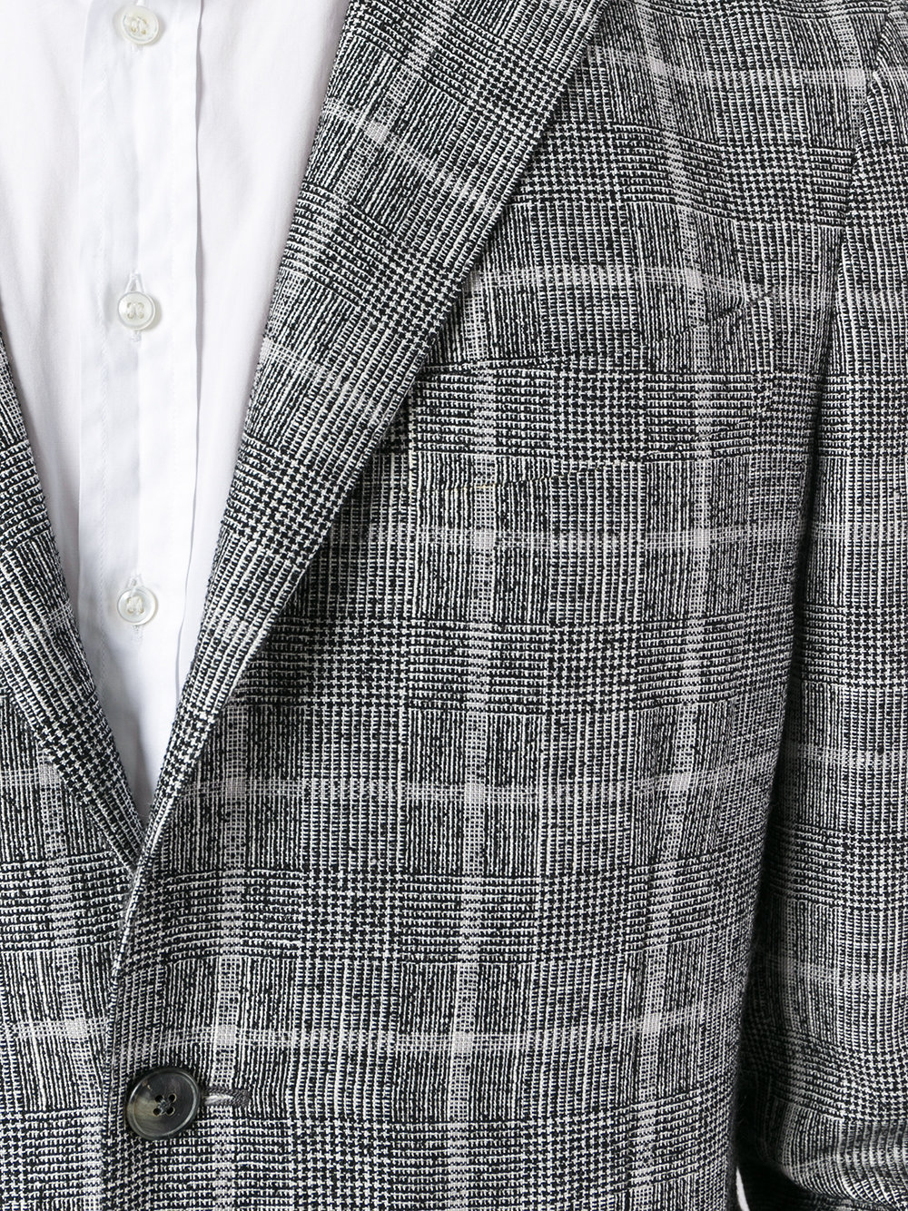 checked two-button blazer