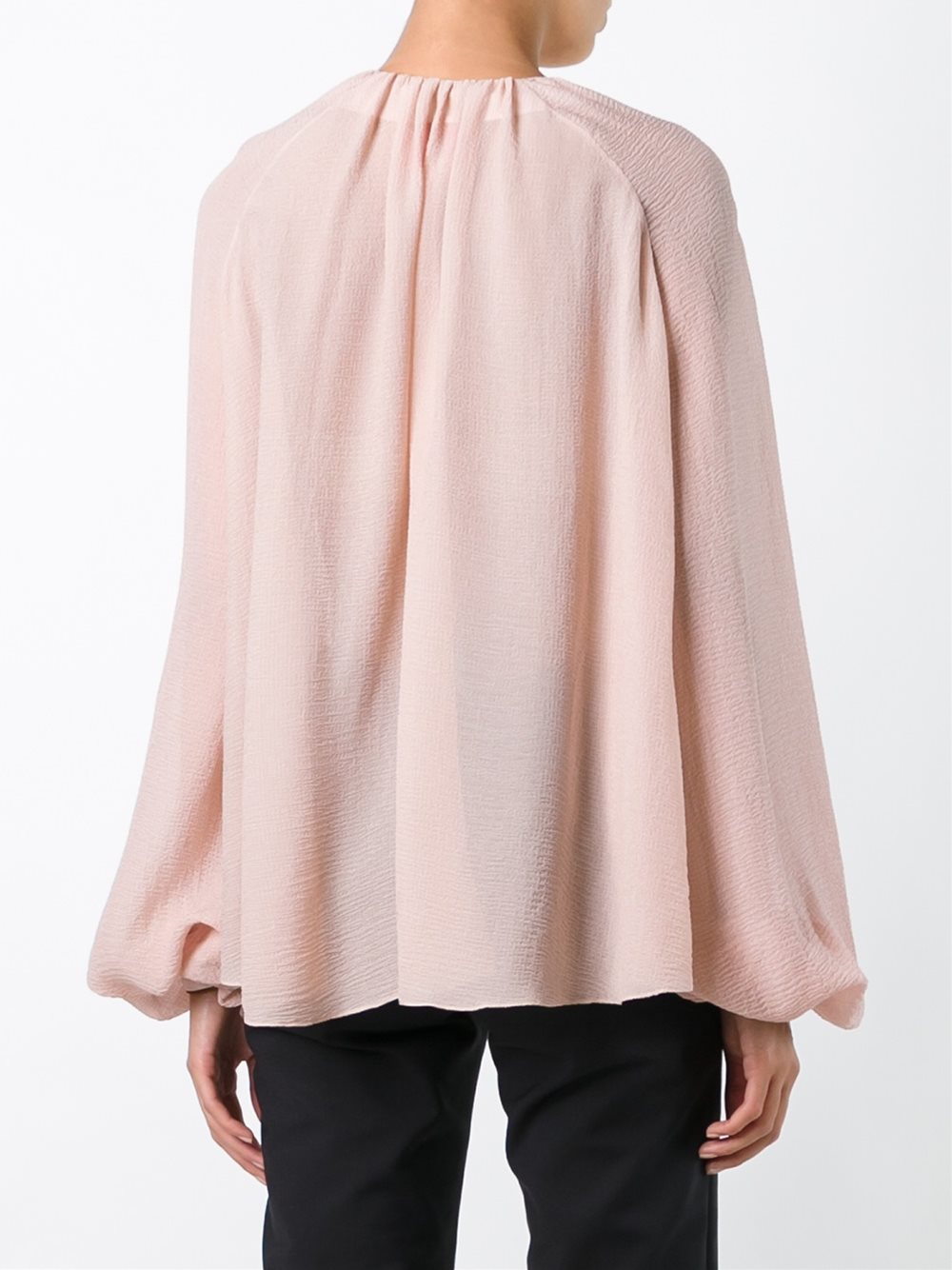 collarless blouse