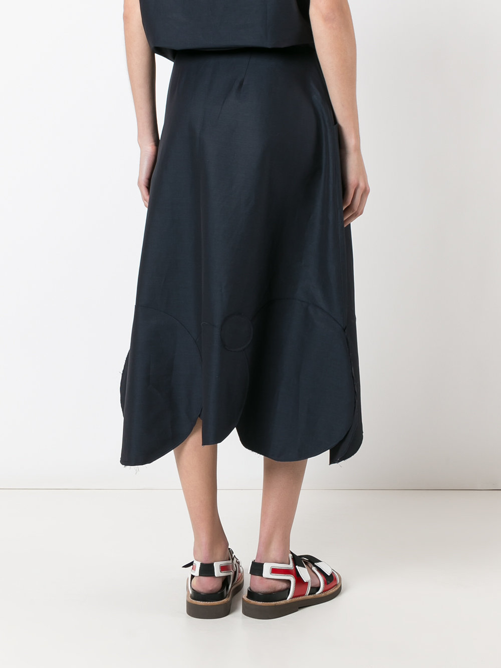 Circles hem midi skirt