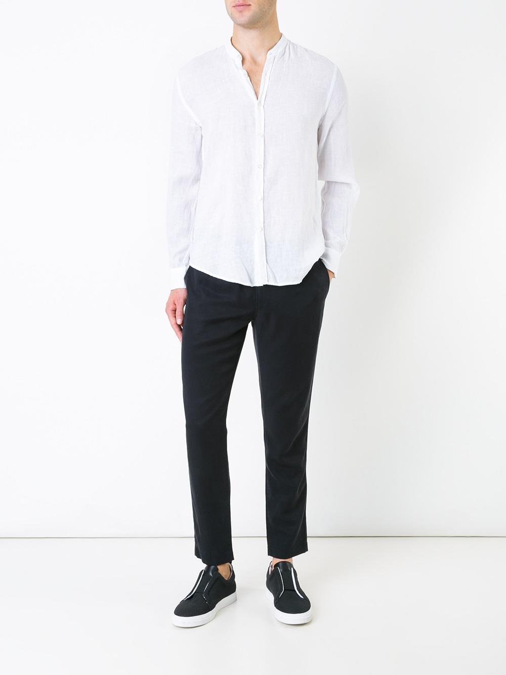 band collar shirt