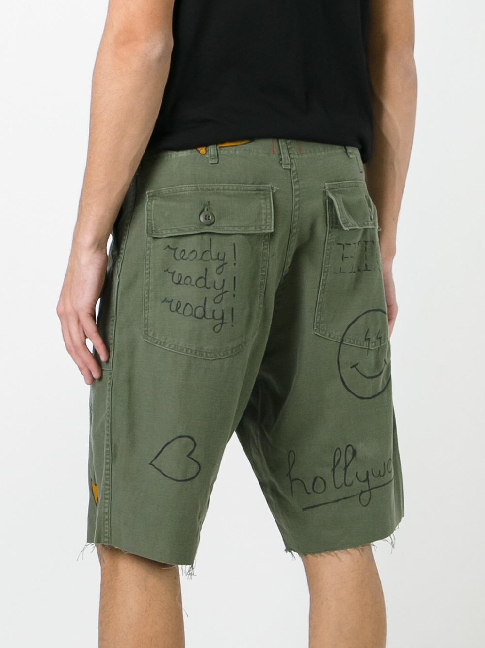 graffiti cargo shorts 