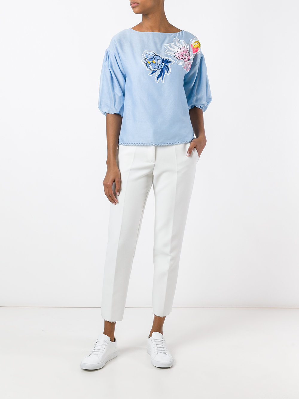 embroidered patches top