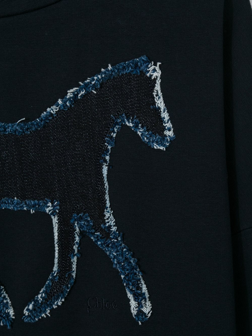 denim horse detail dress