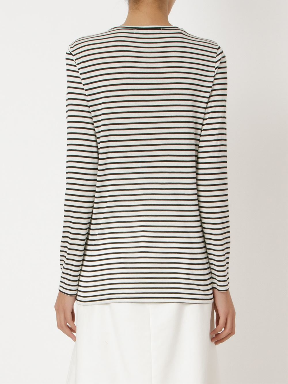 crew neck striped blouse