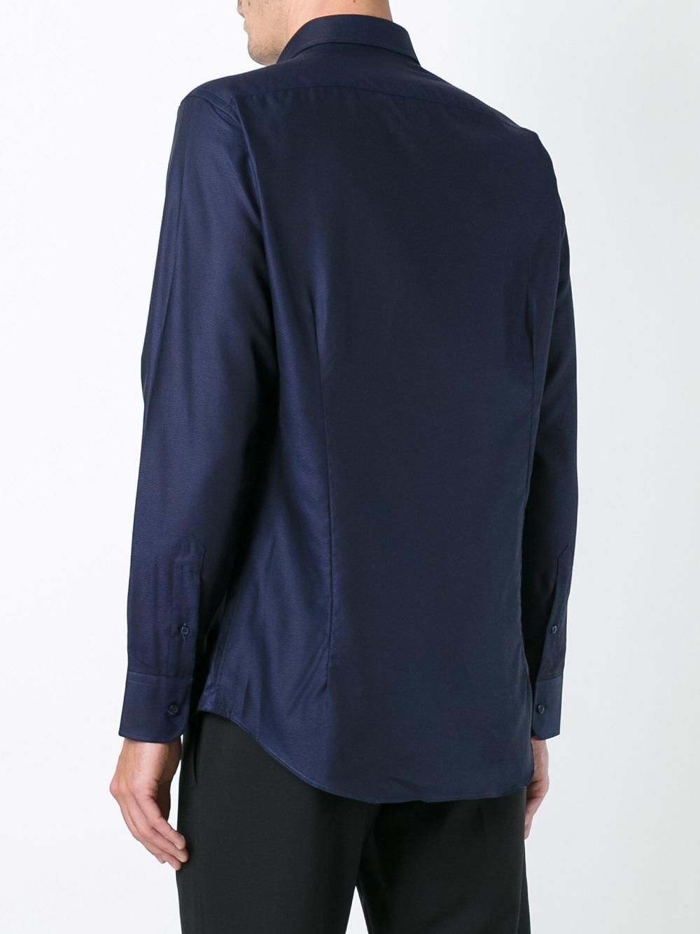tonal micro print shirt