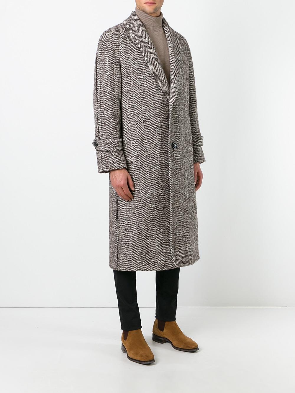 herringbone mid coat