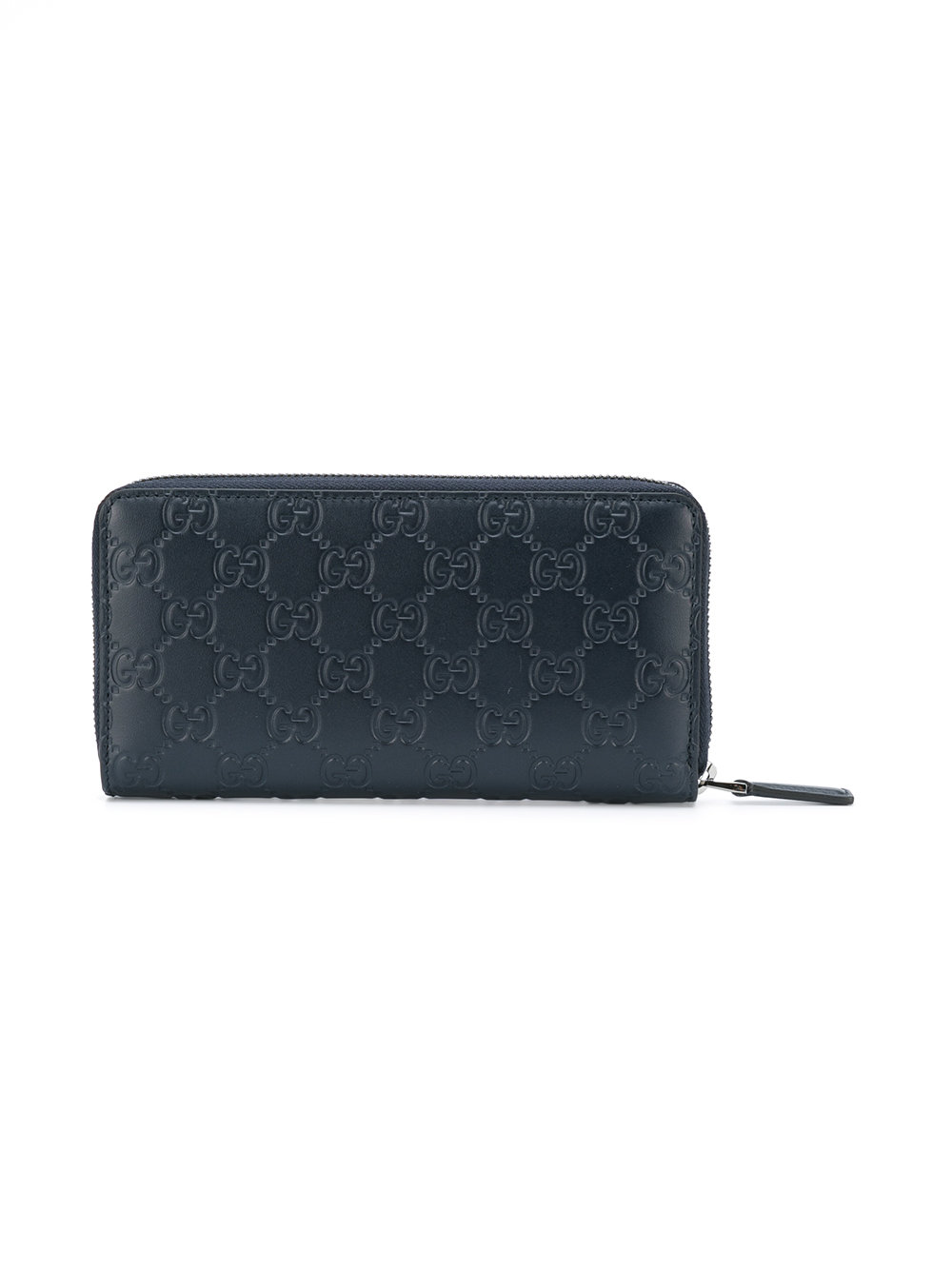 signature embossed logo zip-around wallet