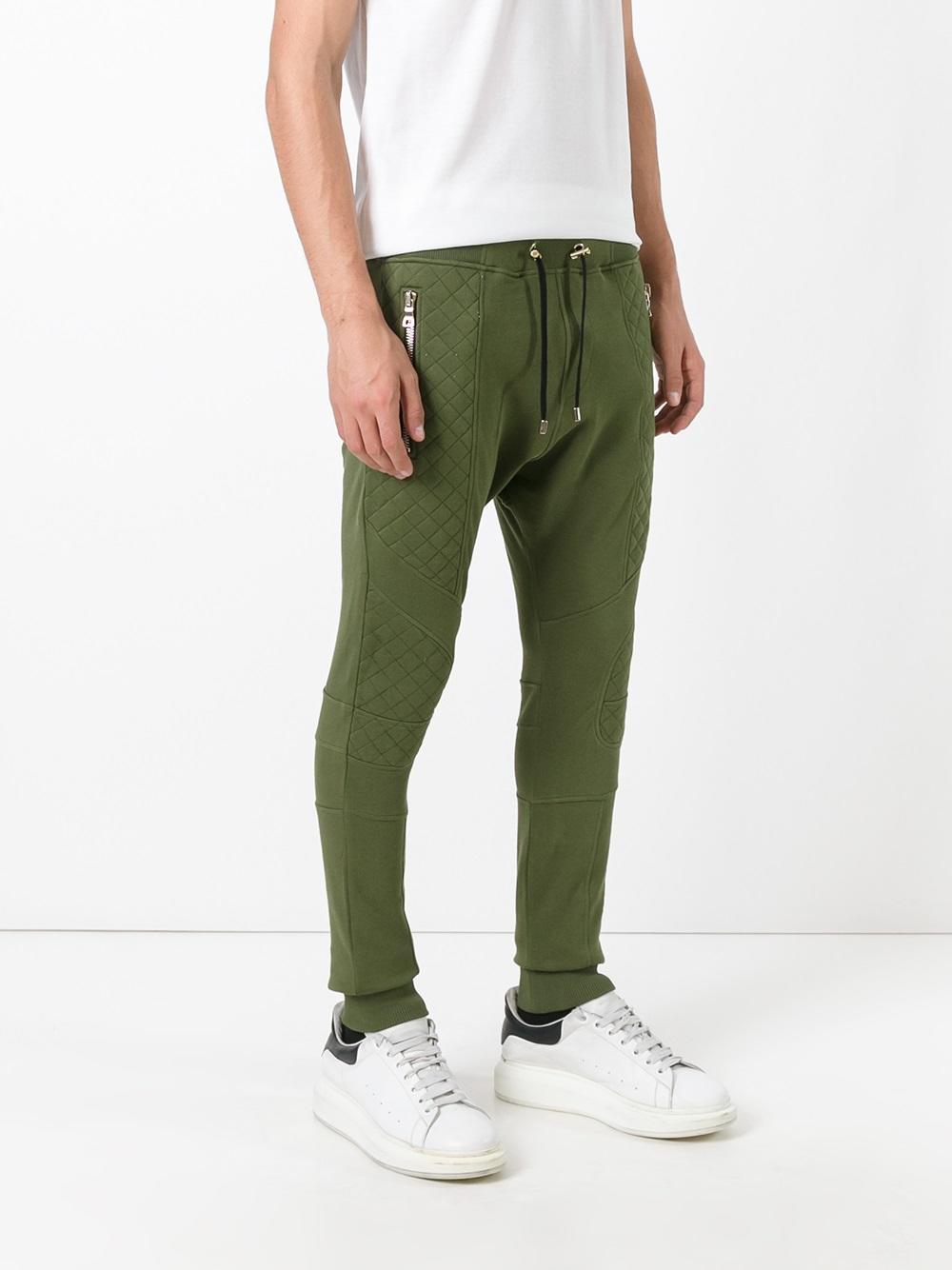 quilted panel track pants