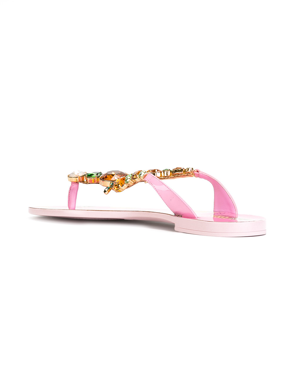 pineapple print jewel flip-flips