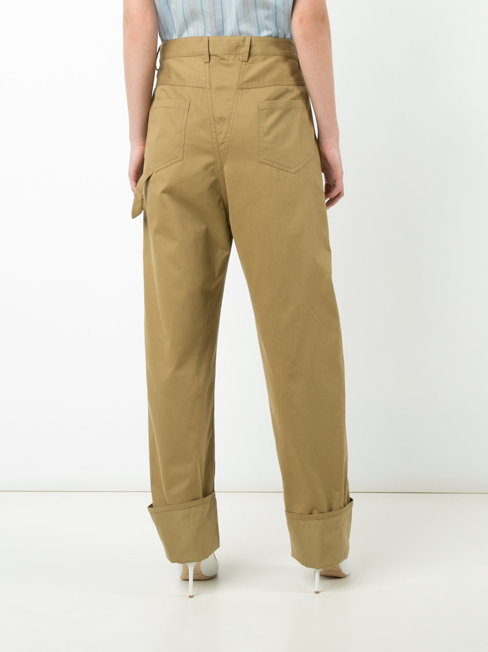 folded hem straight trousers