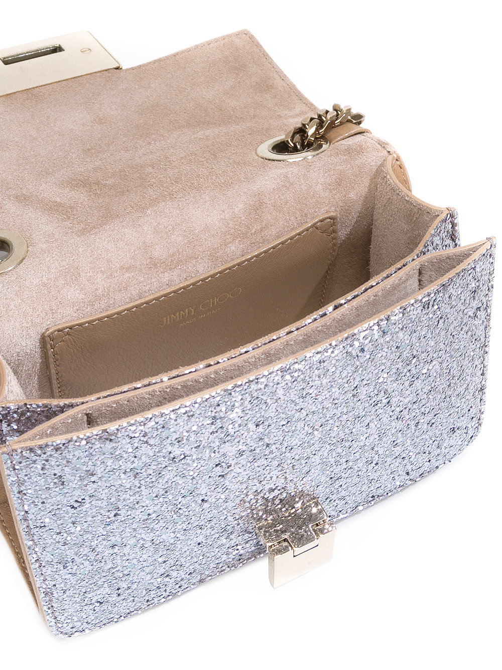 sparkle-effect crossbody bag