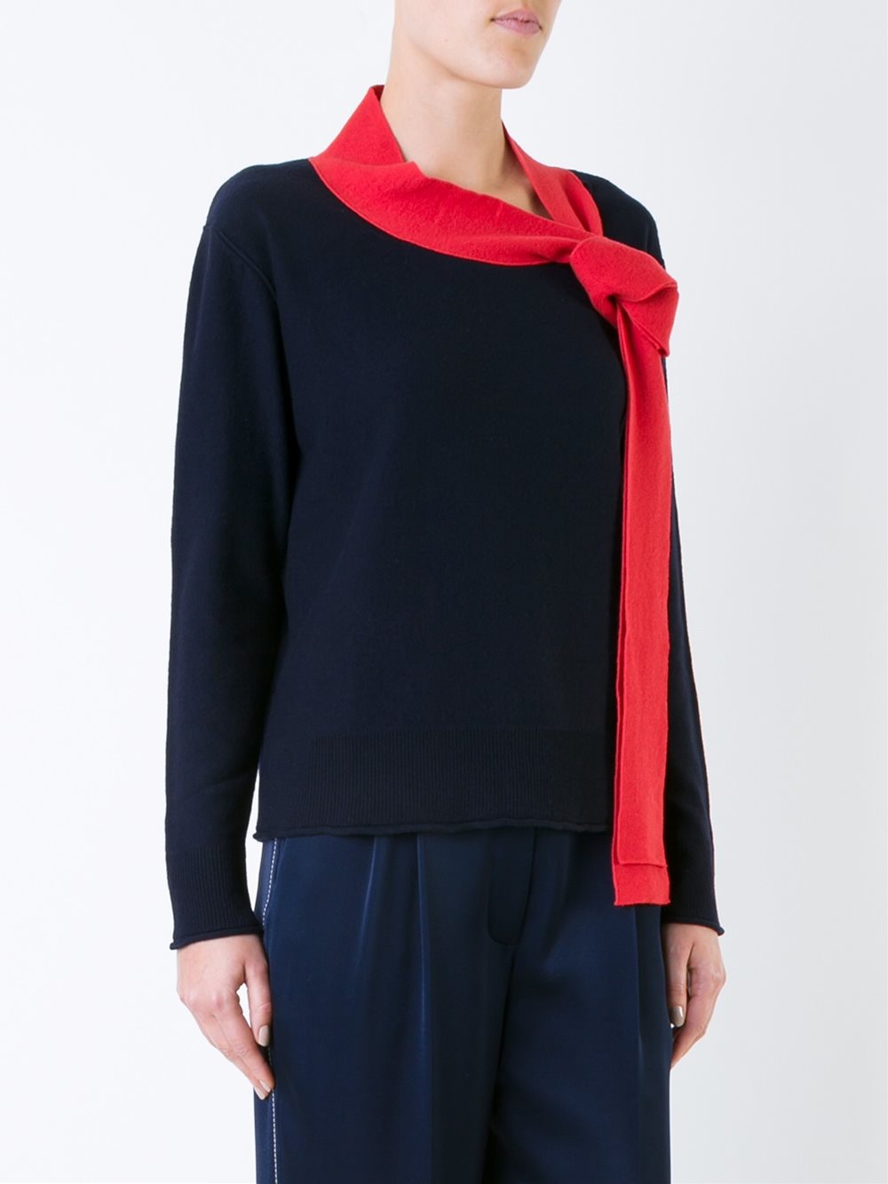 neck tie detailing pullover