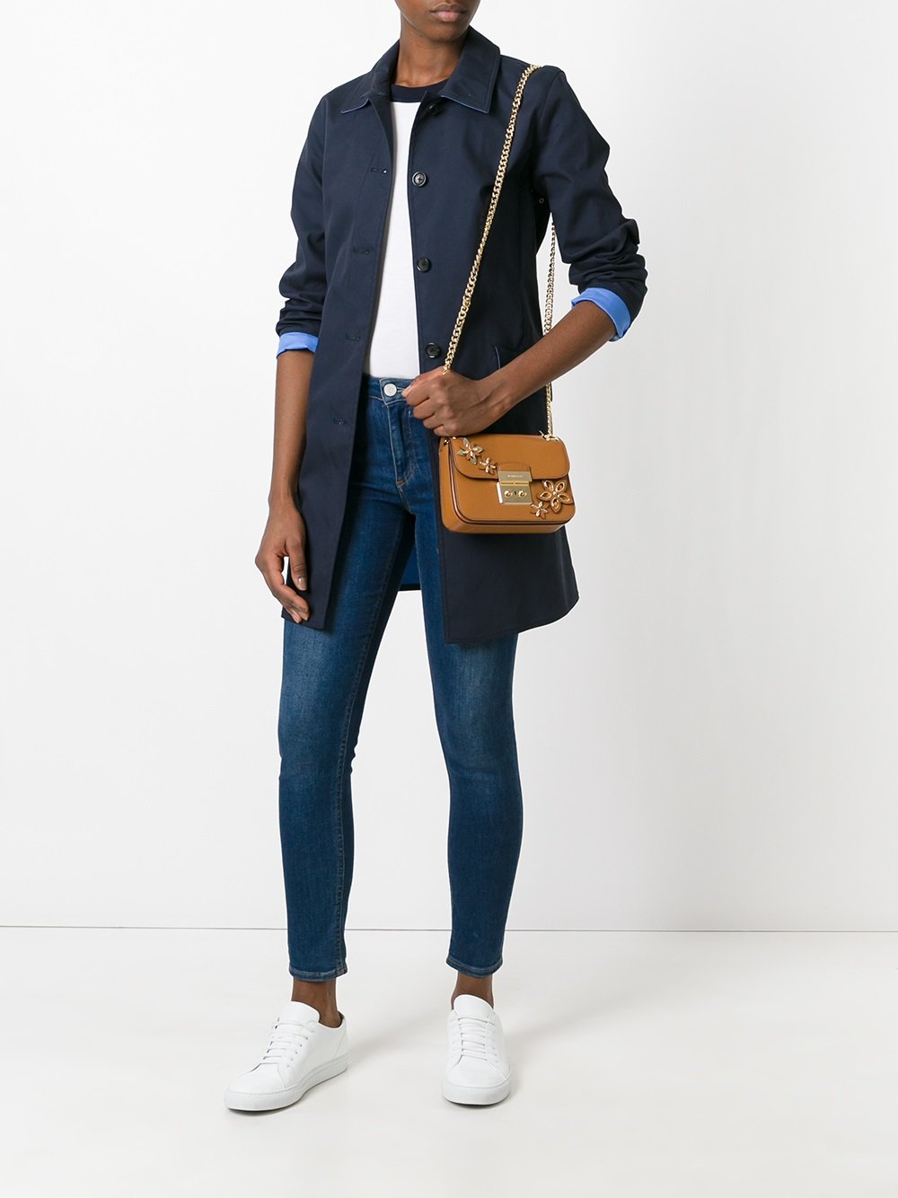 floral embellished shoulder bag