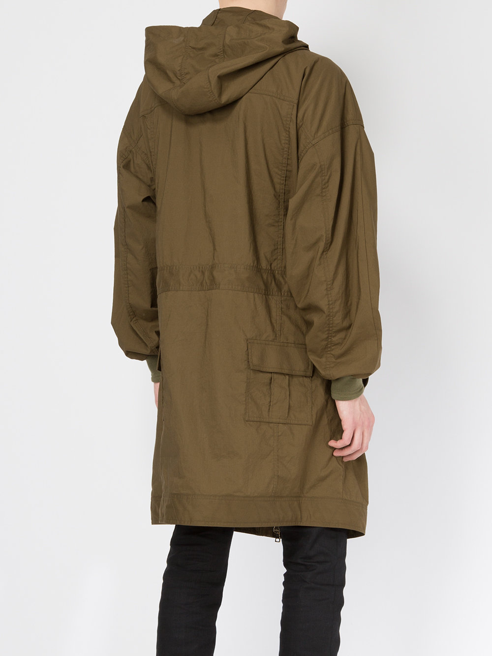 flap pocket parka coat