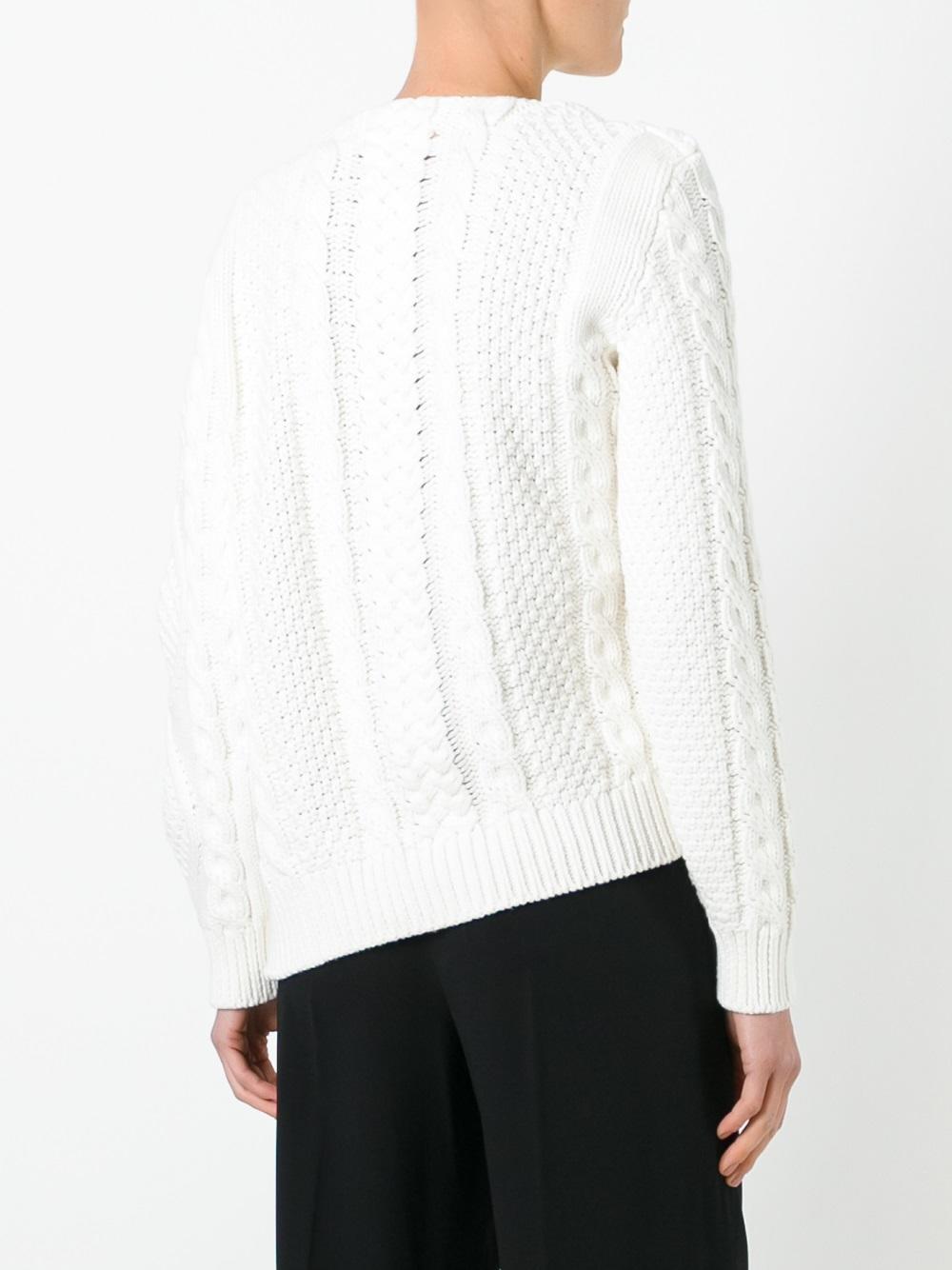 asymmetric cable knit jumper