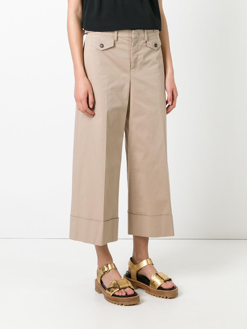 wide-legged cropped trousers