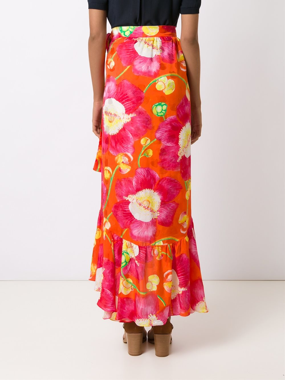 silk printed skirt