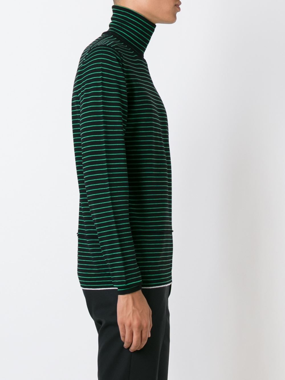 striped turtle neck sweater