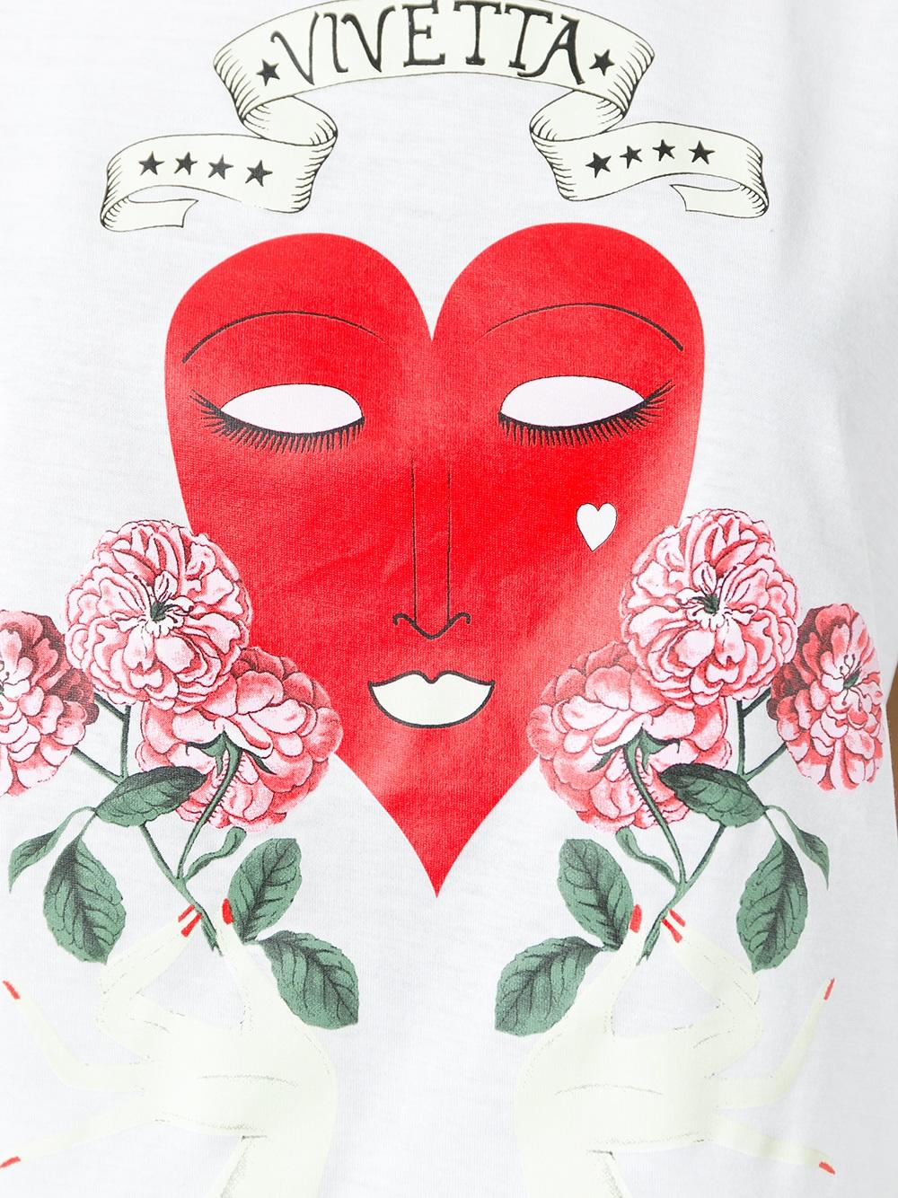 heart print T-shirt