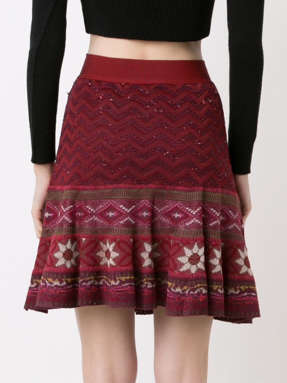 tricot flared skirt