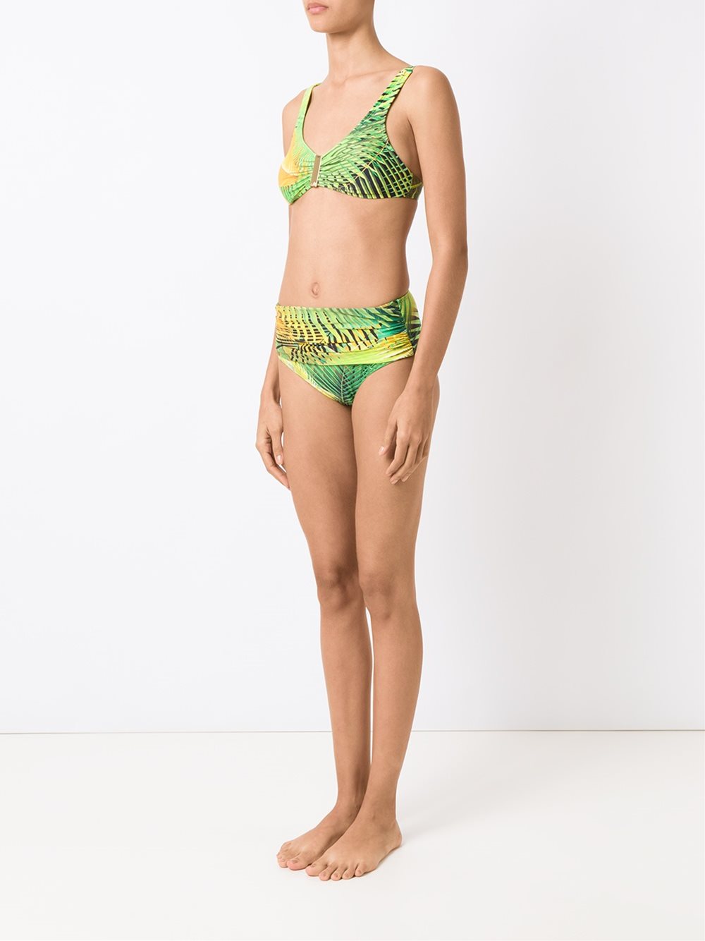 printed bandeau bikini set