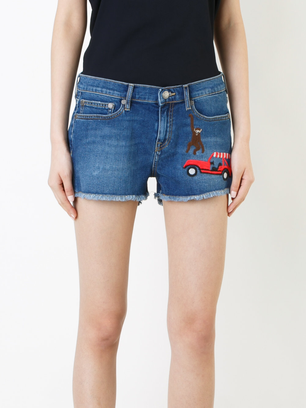 embroidered denim shorts