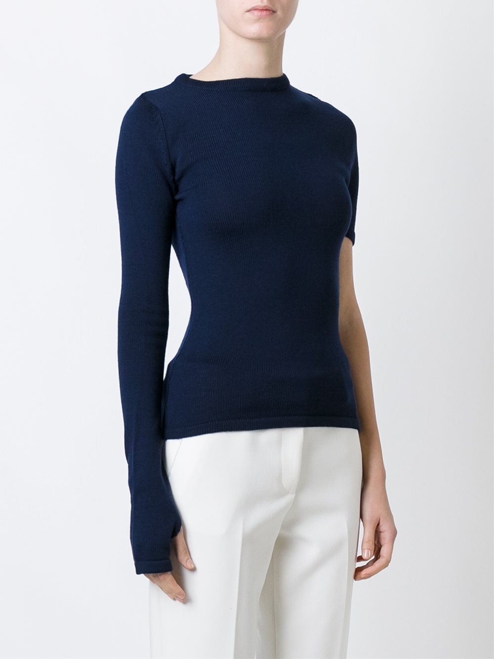 asymmetric sleeves pullover