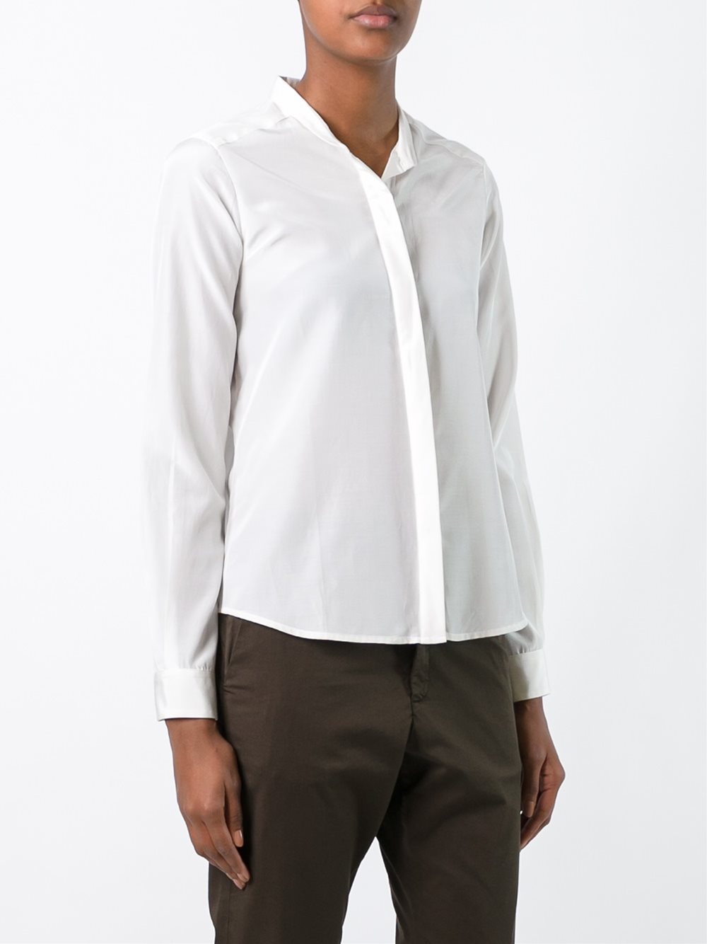 band collar shirt