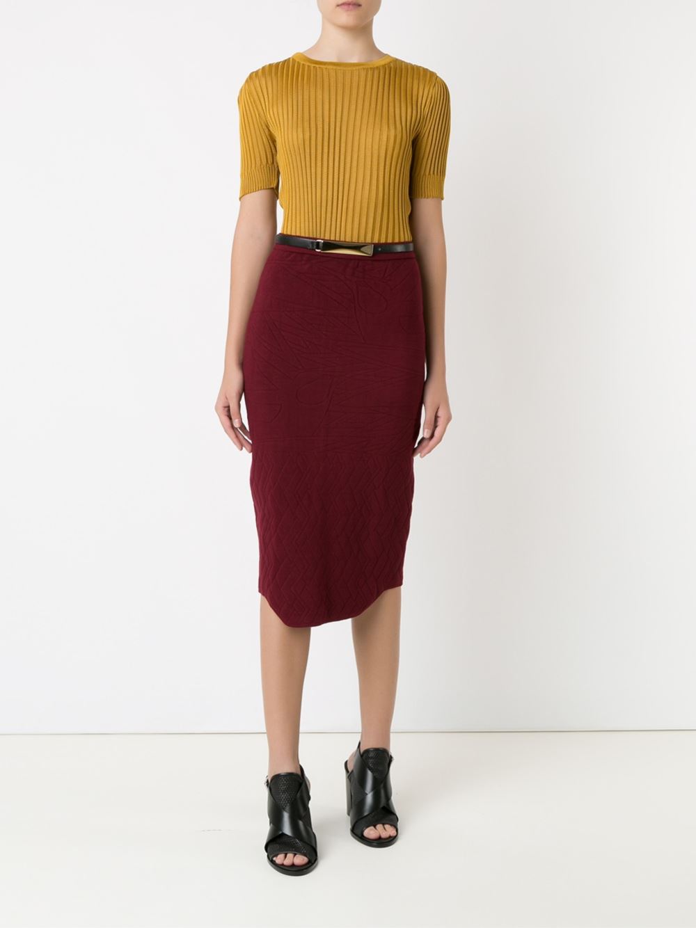 ribbed knit blouse