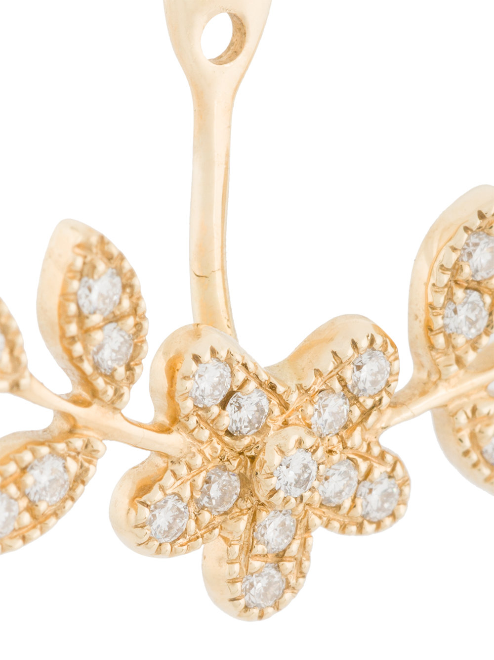 diamond floral ear cuff