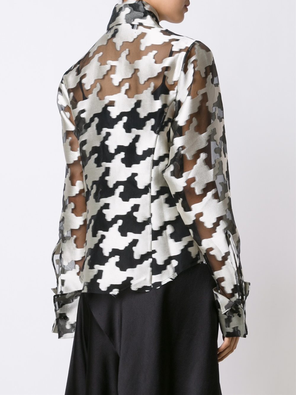 oversized fil coupé houndstooth pattern shirt