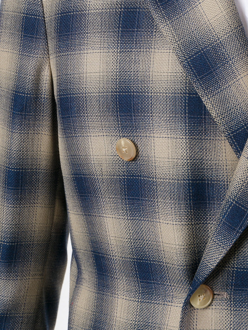 double-breasted check blazer
