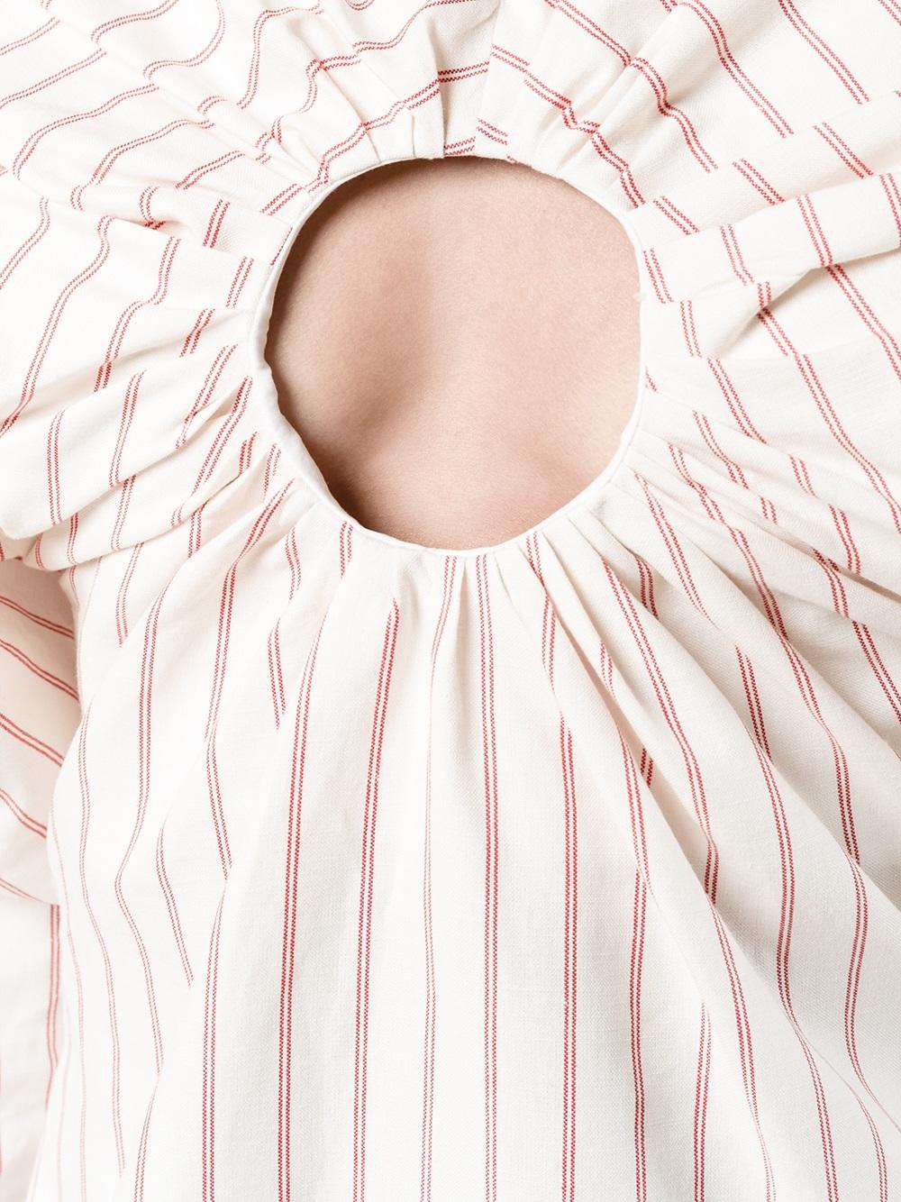 Mini Pinstriped Dress with Keyhole Detailing