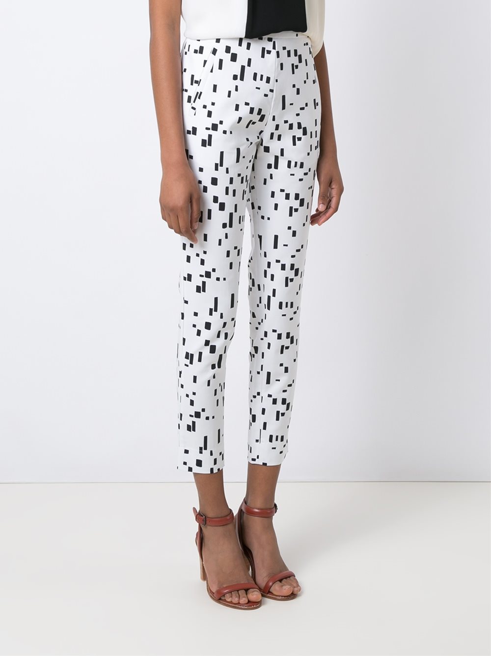 printed slim fit trousers