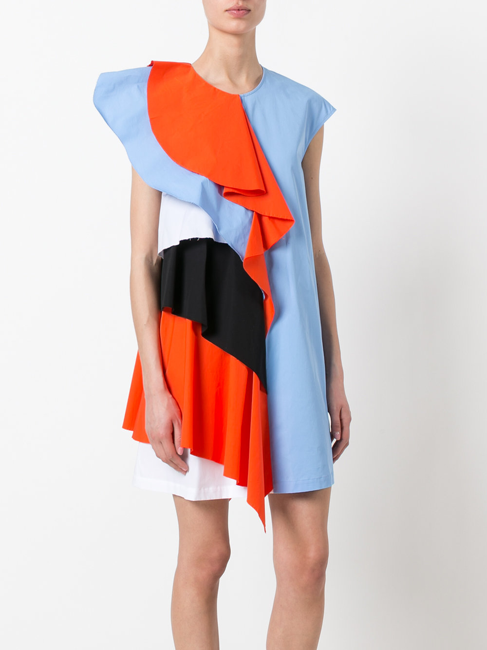sleeveless ruffle dress