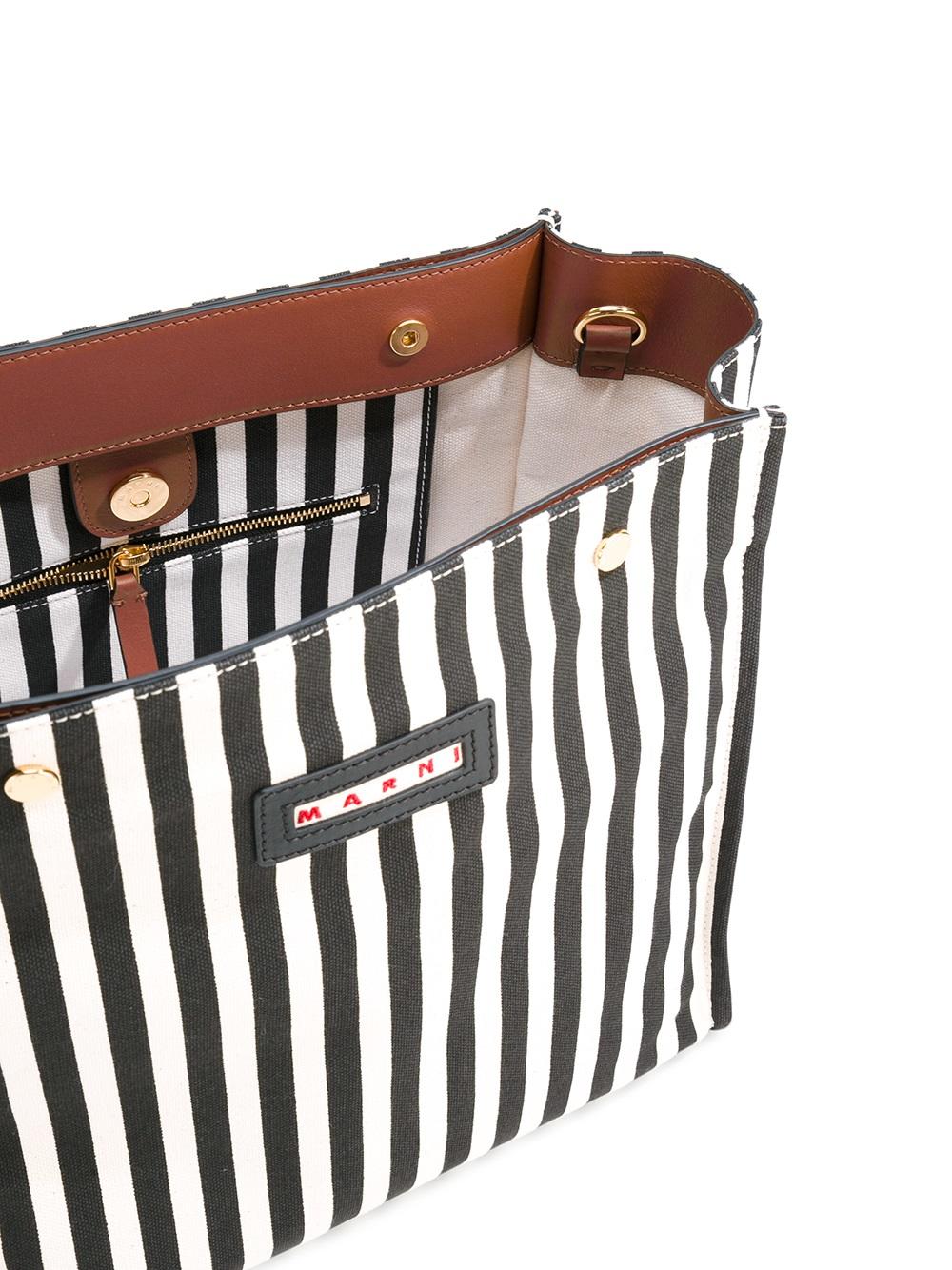 striped shopper tote