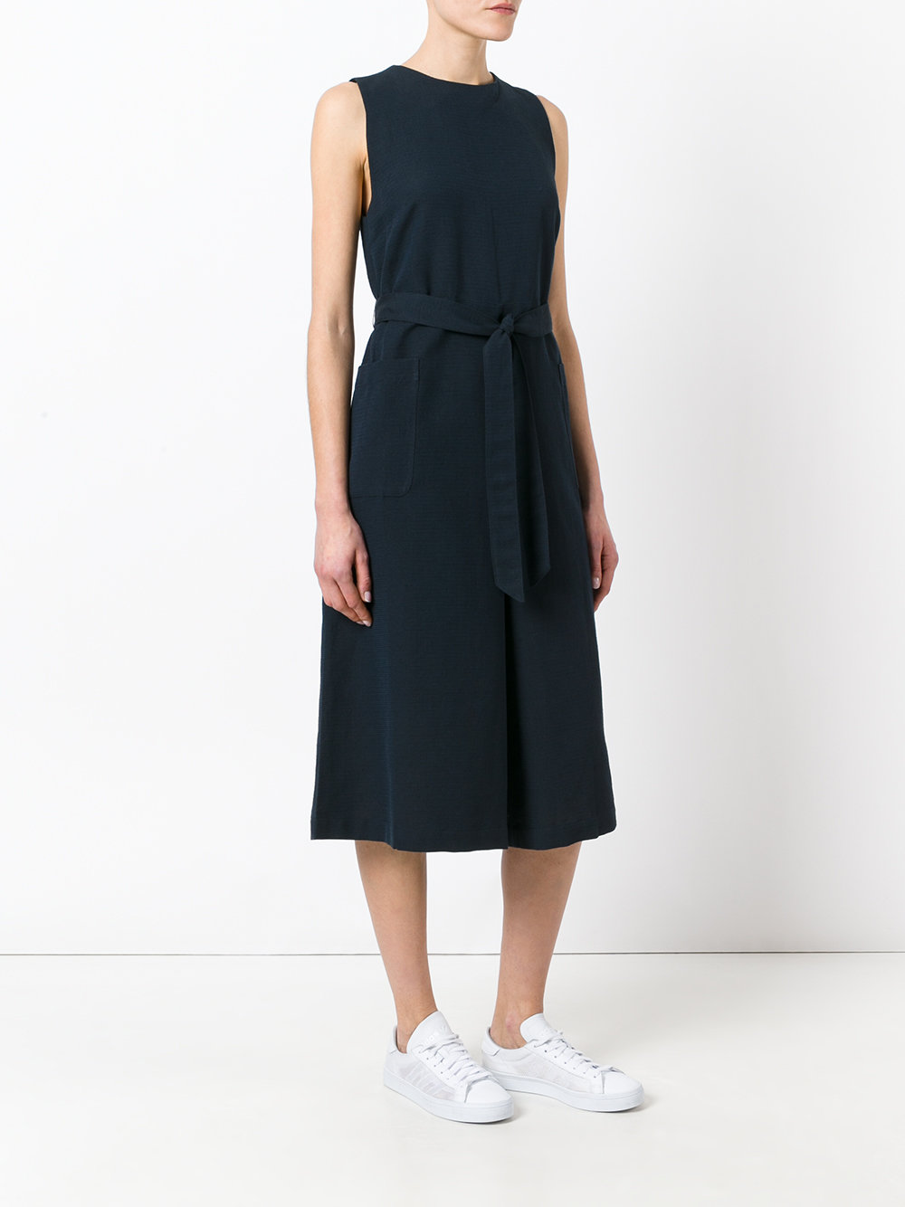 waist-tie cropped jumpsuit