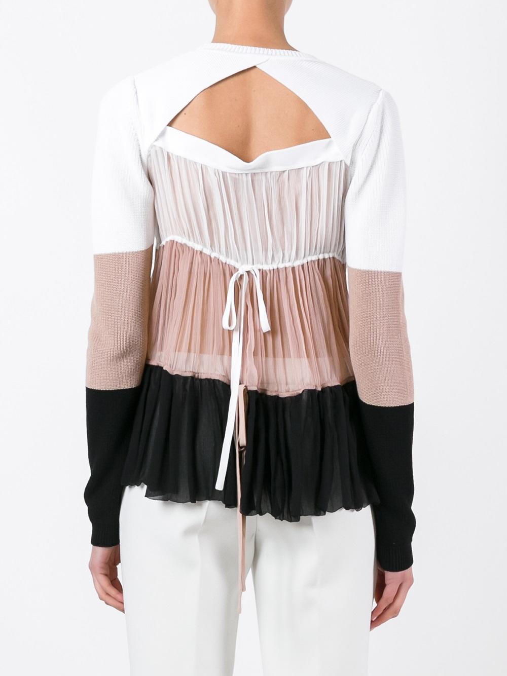 ruffled sheer back jumper