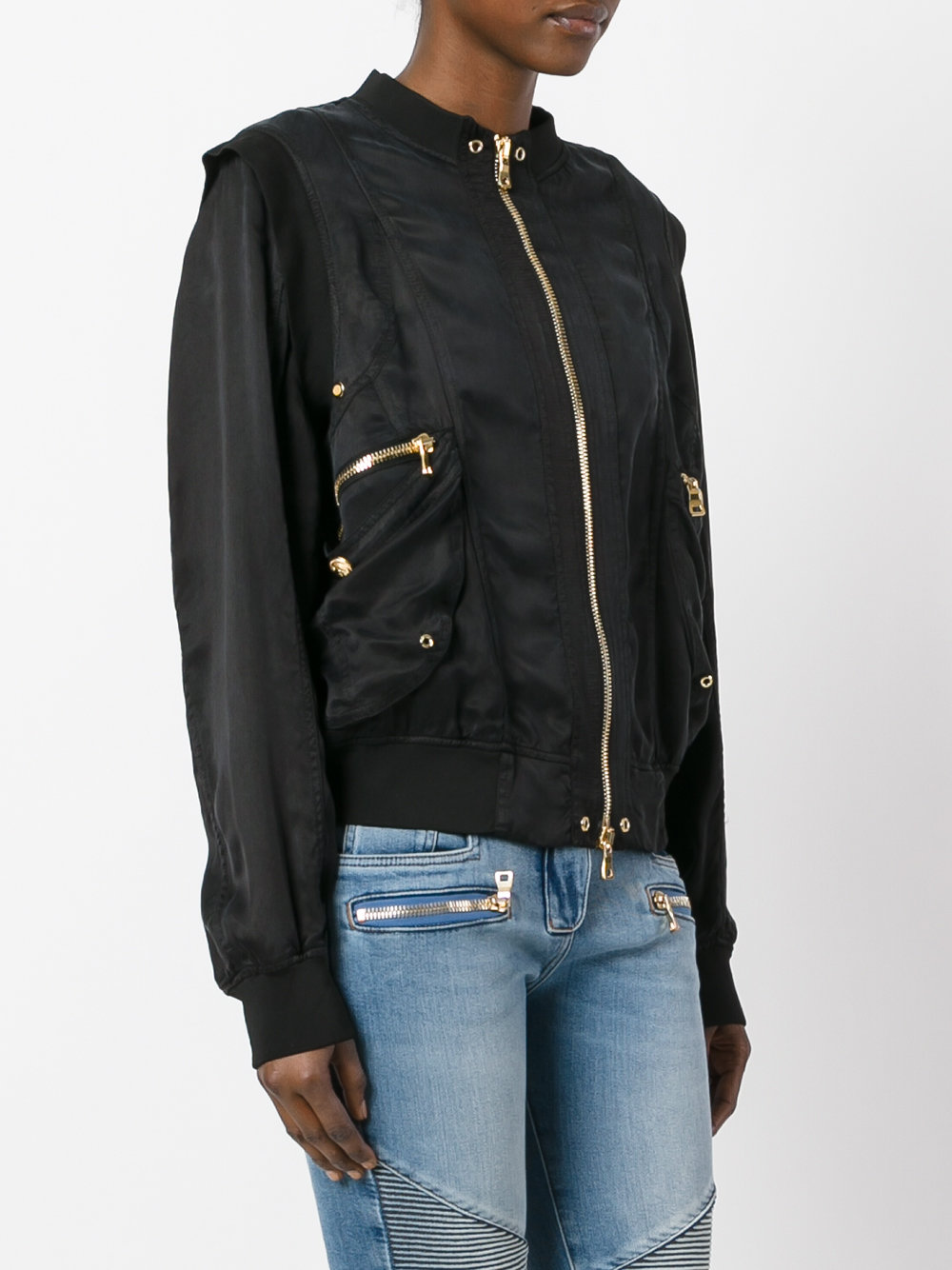 structured shoulder bomber jacket