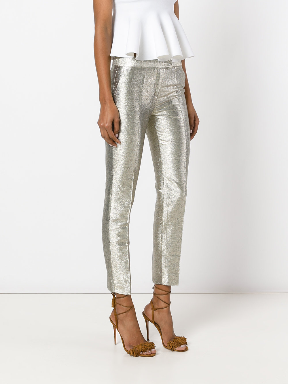Metallic tailored trousers