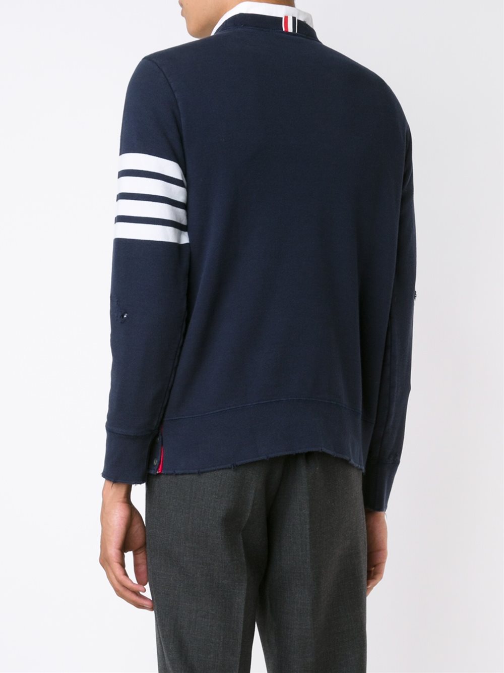 sleeve stripe sweatshirt