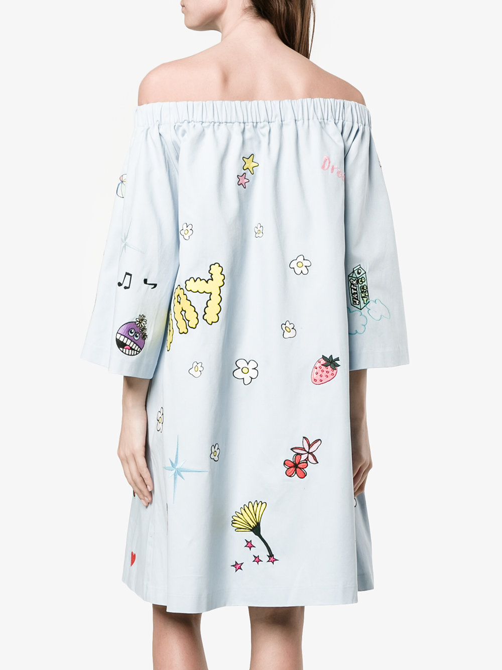 printed off-shoulder dress