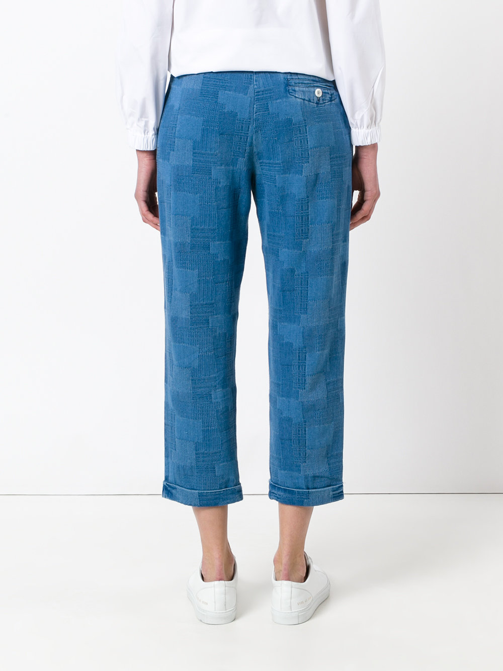 patterned jeans