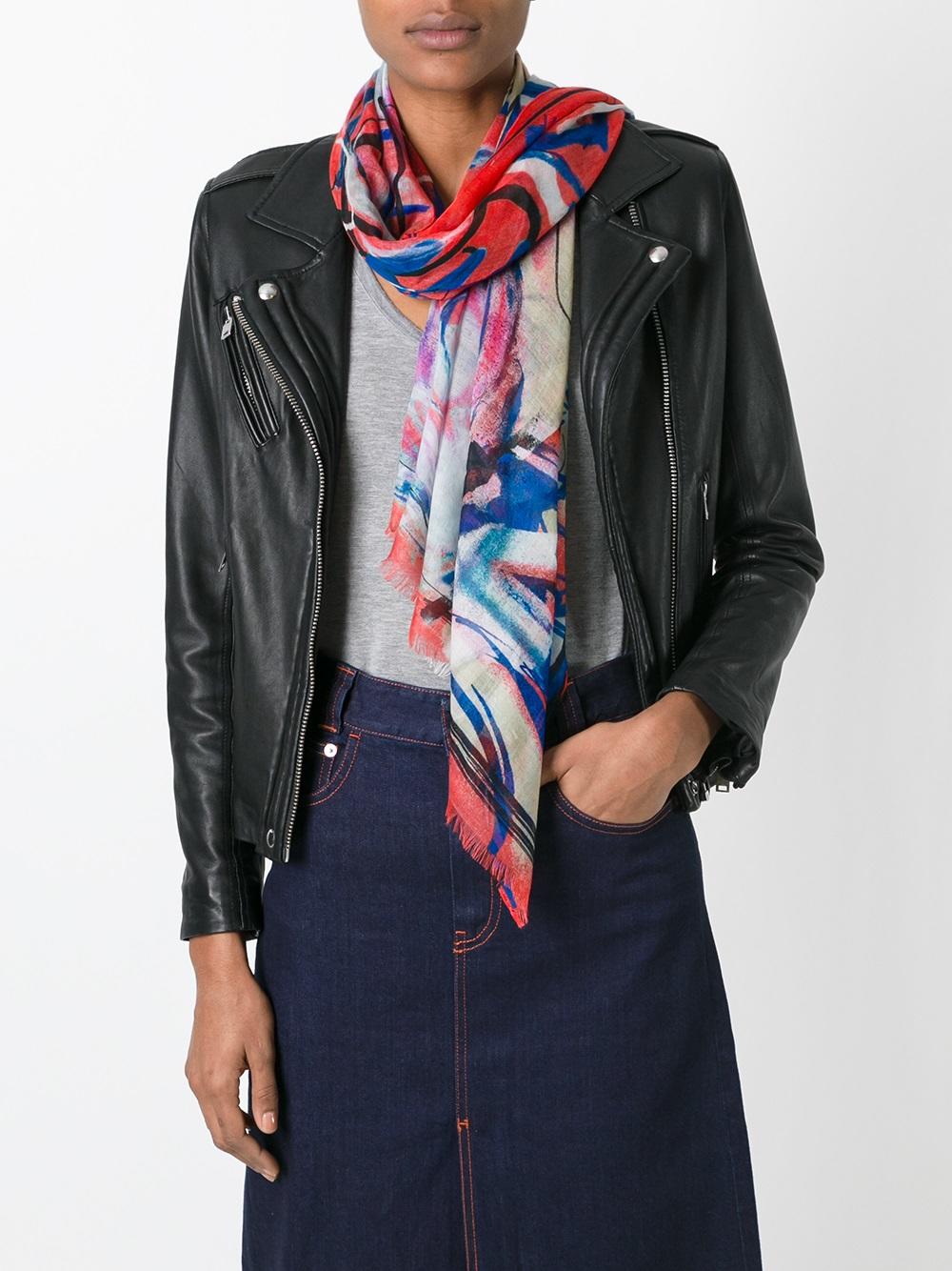 illustrative print scarf 