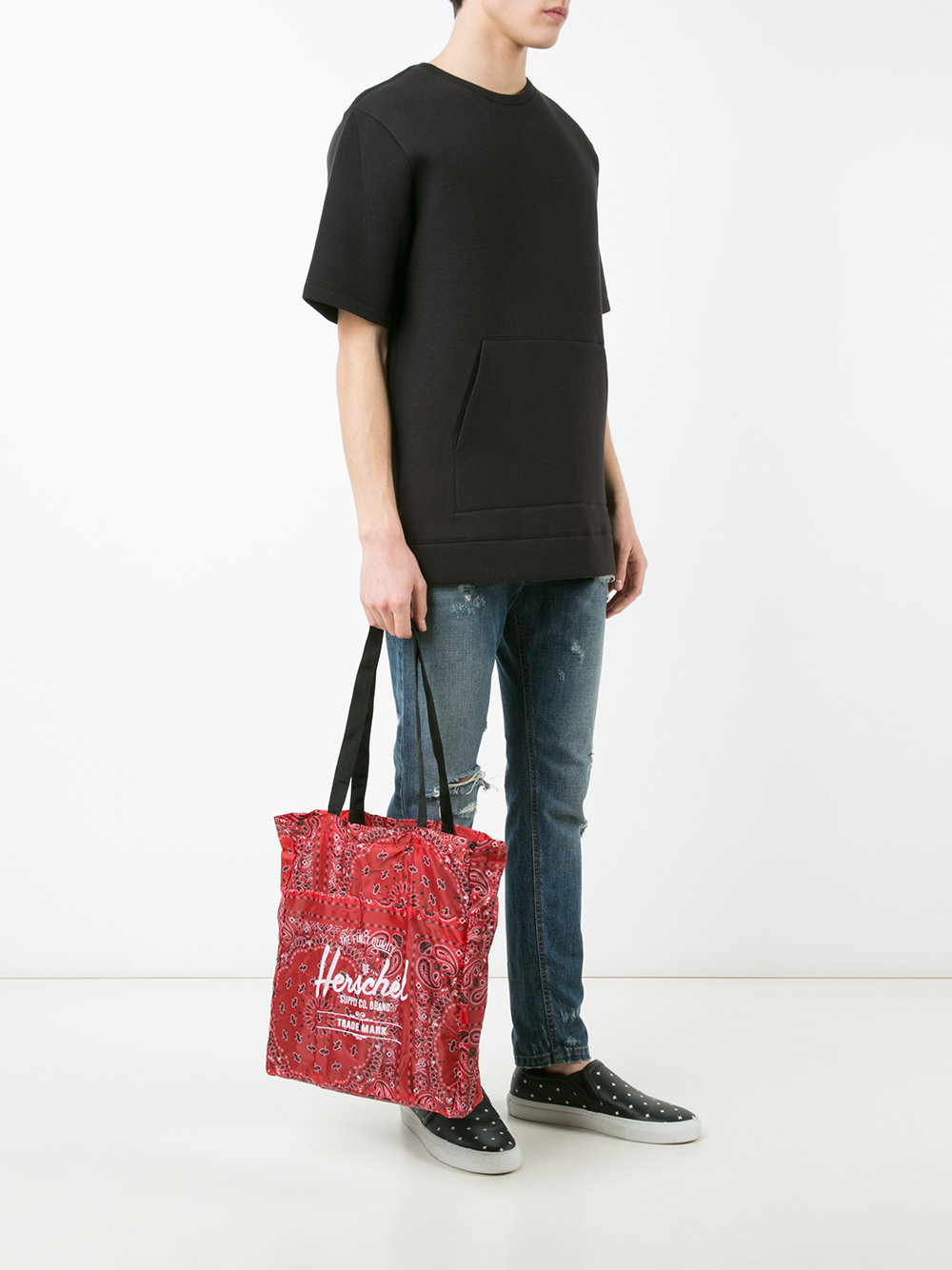 logo print shopping bag