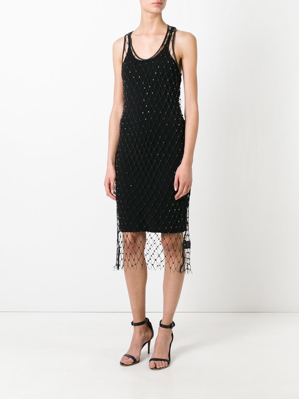 beaded mesh dress 