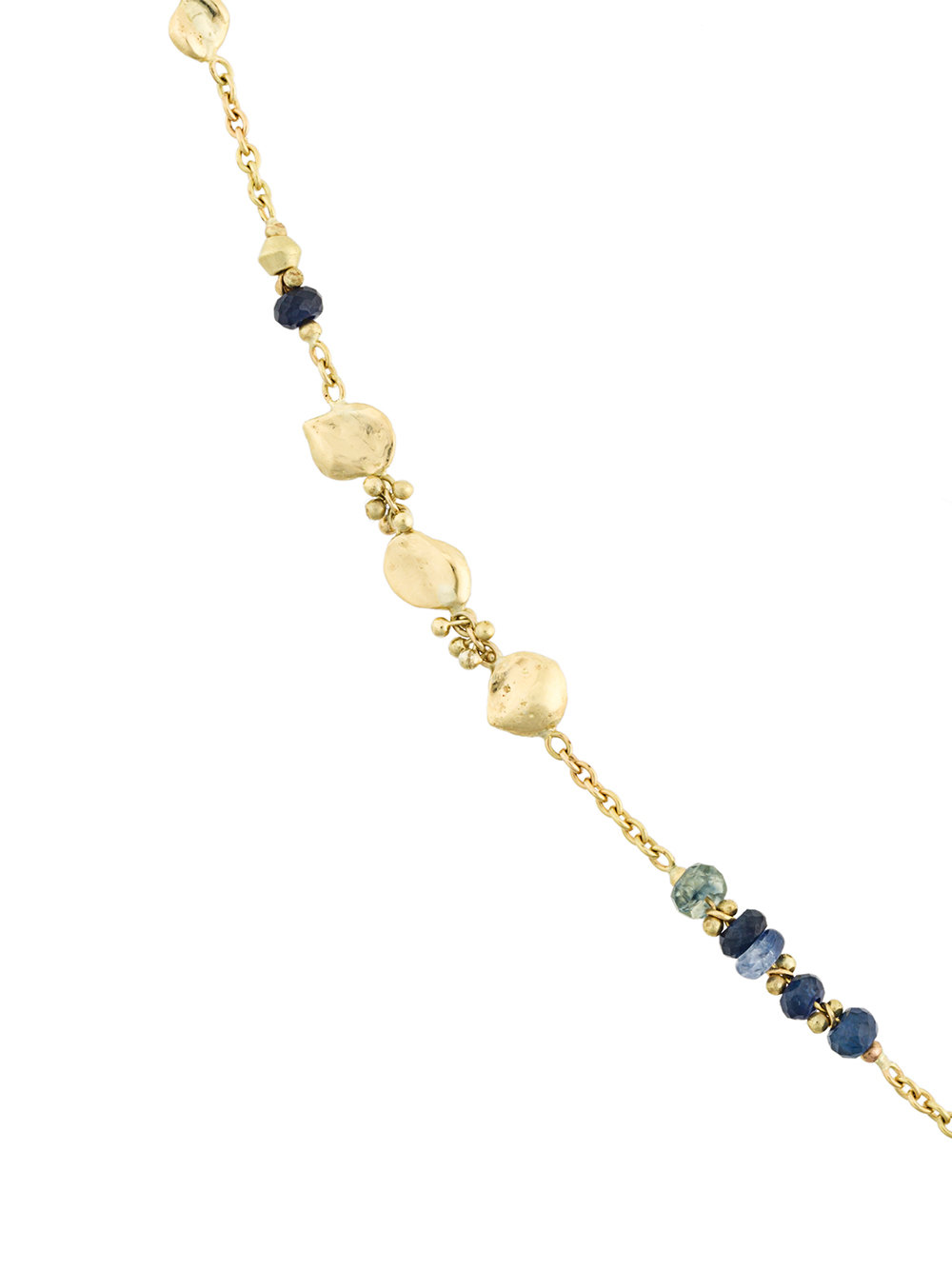 Long Rock-fall Pin Blue Sapphire Story Necklace